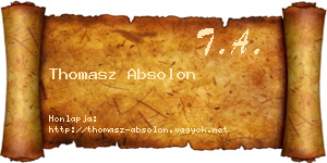 Thomasz Absolon névjegykártya